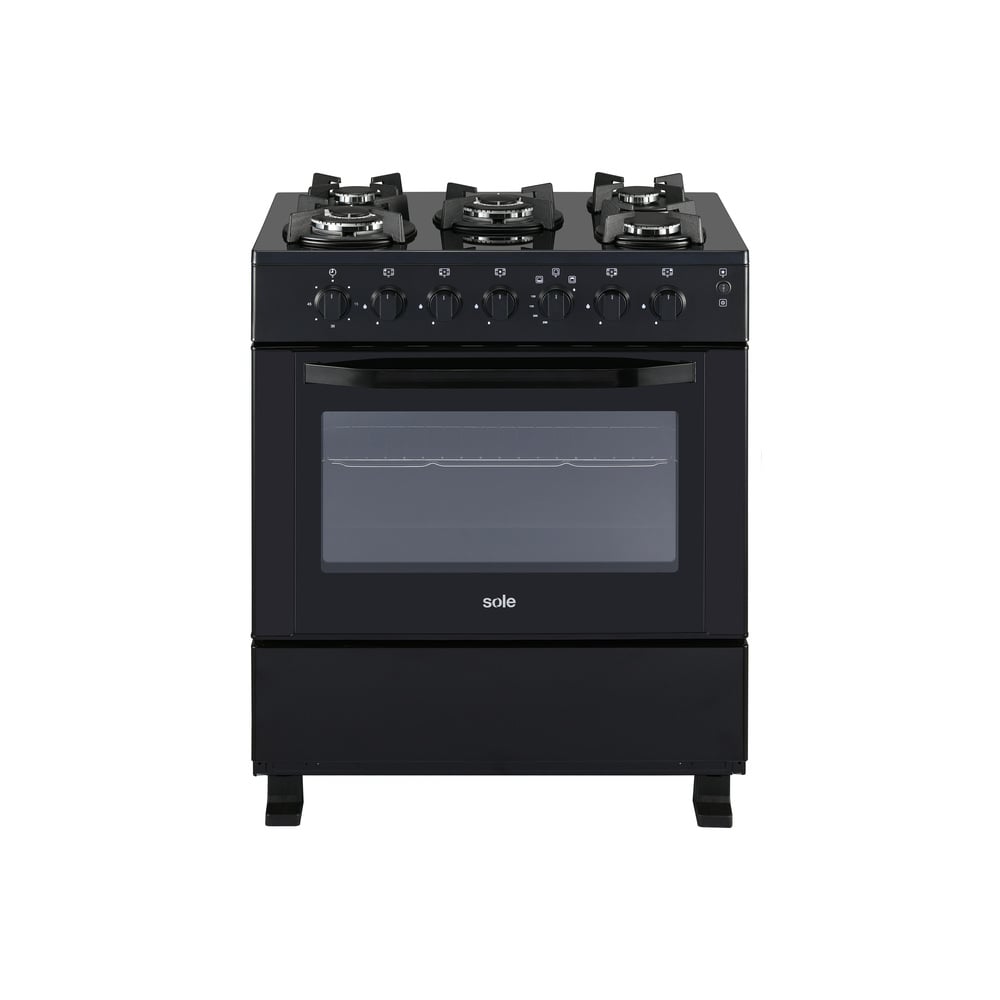 COCINA DE PIE SOLE GLISSA GLP/GN 76 CM 5 HORNILLAS NEGRO - 1