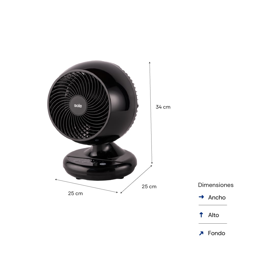 VENTILADOR DE AIRE SOBRE MESA TURBOMAX SOLE - 6
