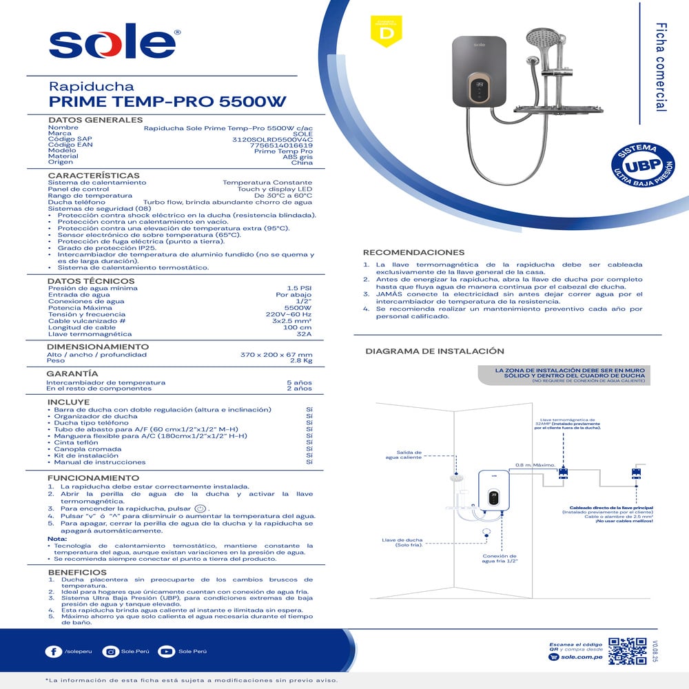 RAPIDUCHA SOLE PRIME TEMP-PRO 5500W CON ACCESORIOS - 4