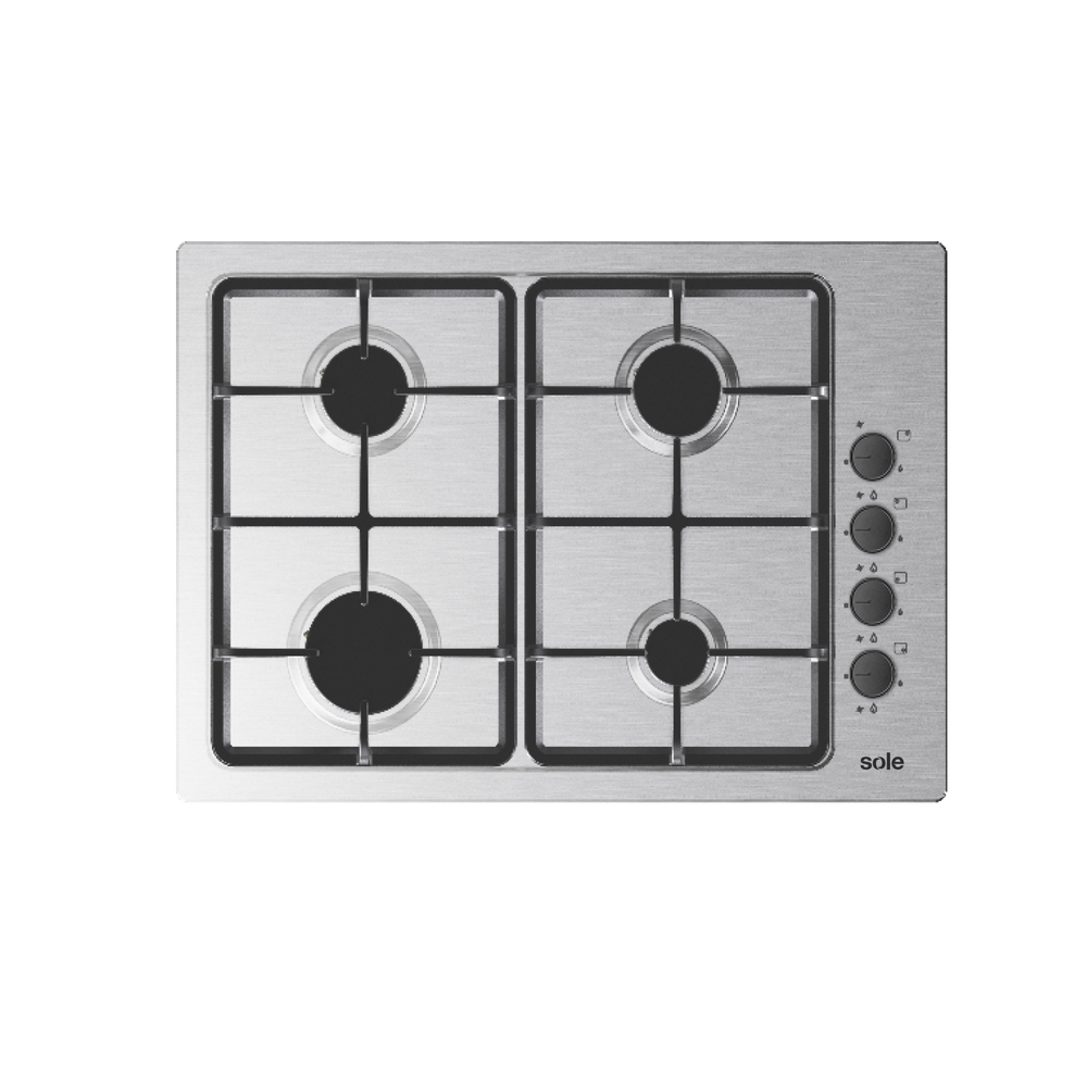 ENCIMERA ACERO INOXIDABLE SOLE A GAS 65CM PLATEADO - 1