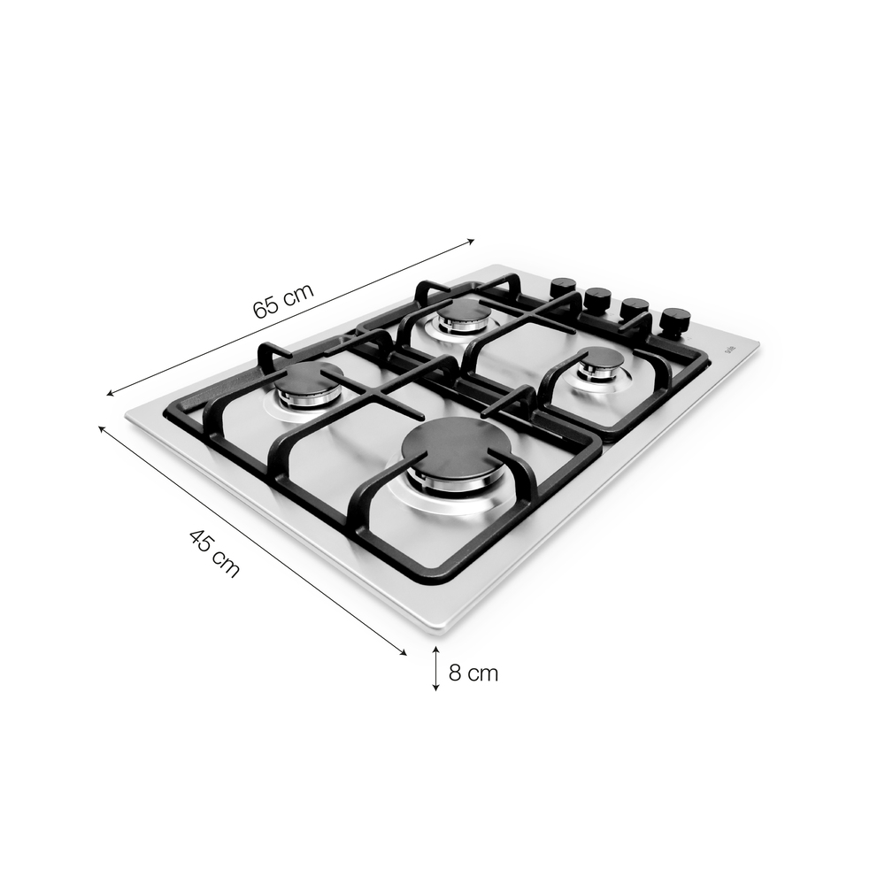 ENCIMERA ACERO INOXIDABLE SOLE A GAS 65CM PLATEADO - 2