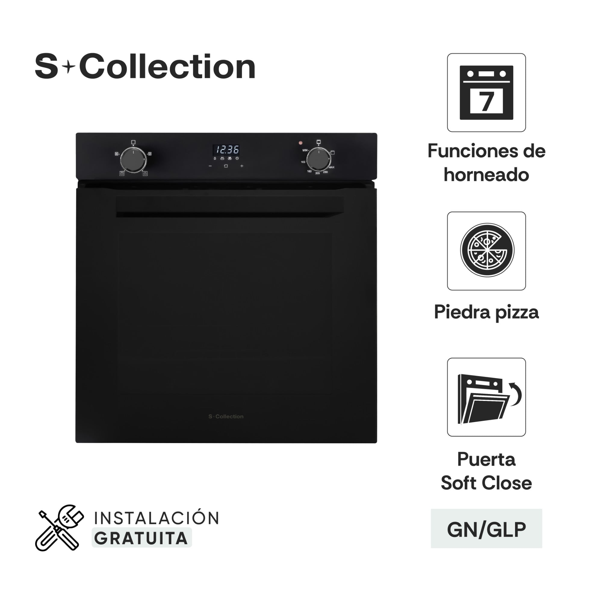 HORNO EMPOTRABLE PURE BLACK DG1 PIZZA 73L - 1