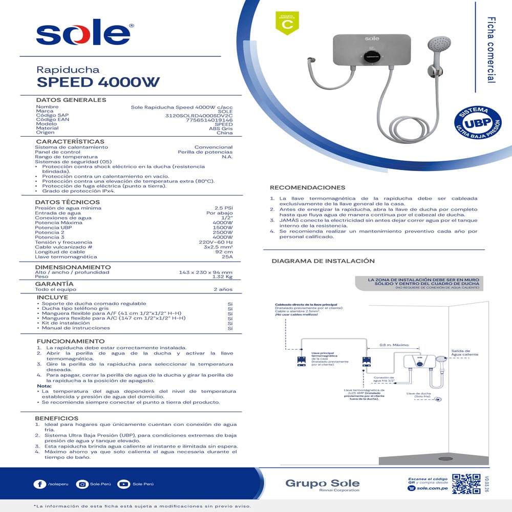 RAPIDUCHA SOLE SPEED 4000W C/ACC GRIS - 6