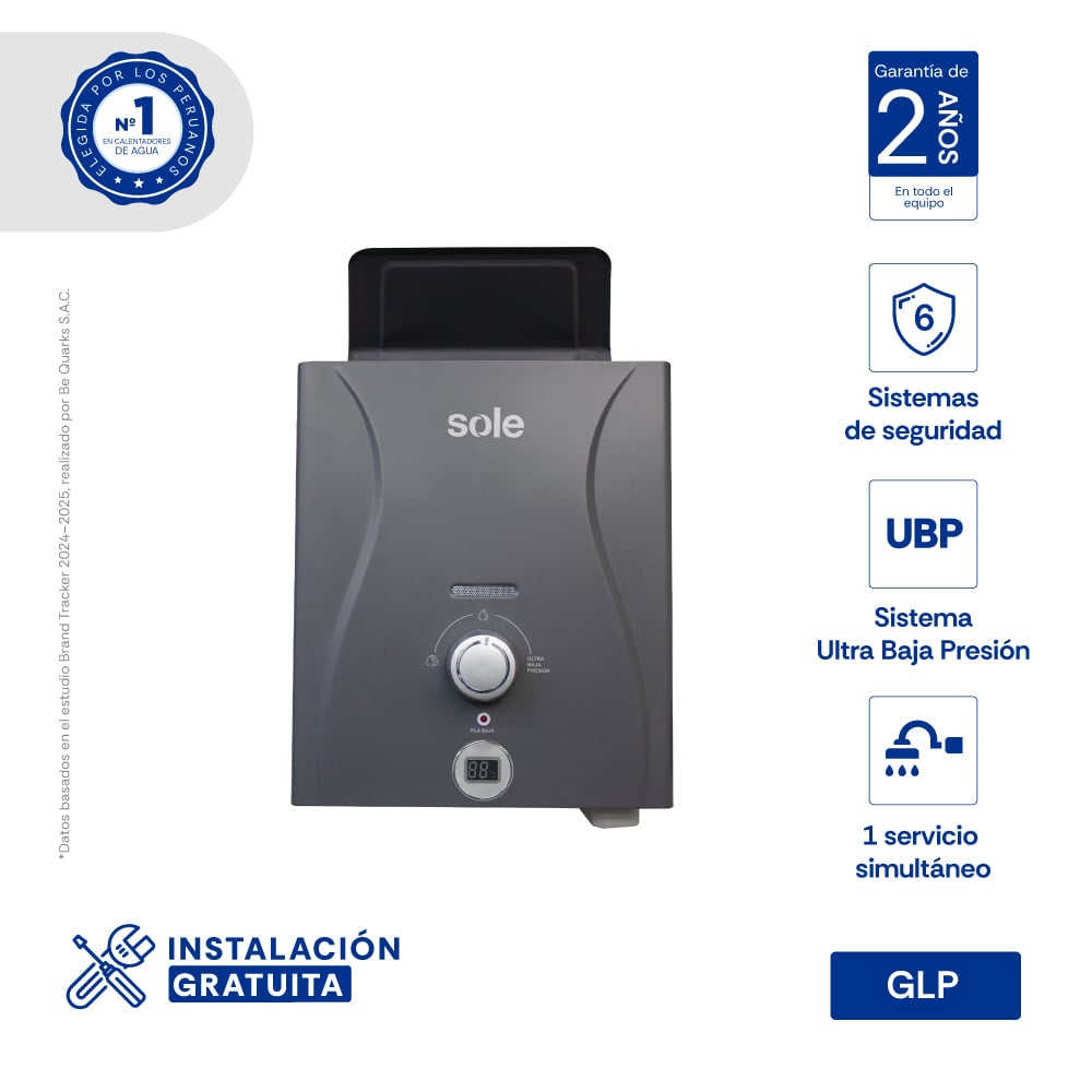 CALENTADOR INSTANTÁNEO SOLE CONTROL TOTAL 5.5L GLP - 2