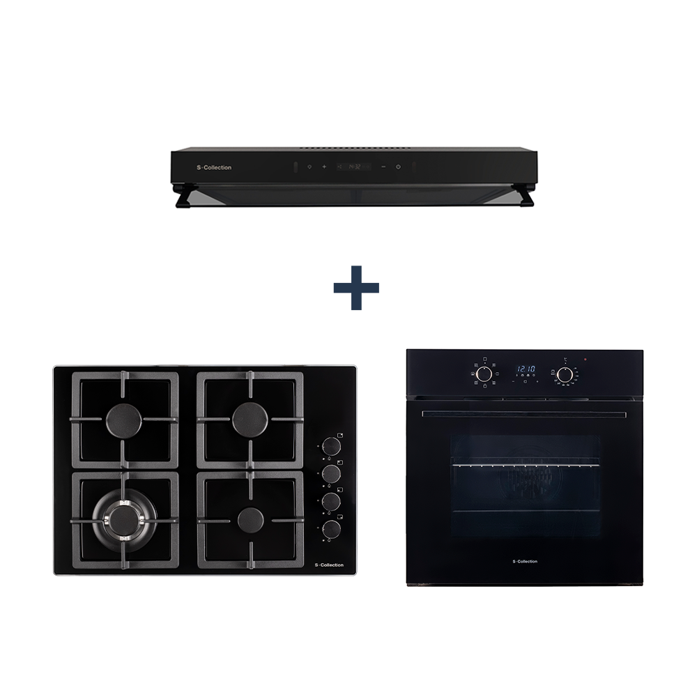 SET 1757 CAMPANA + ENCIMERA 60CM + HORNO 56L - 1