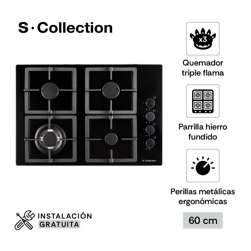 SET 1757 CAMPANA + ENCIMERA 60CM + HORNO 56L - 2