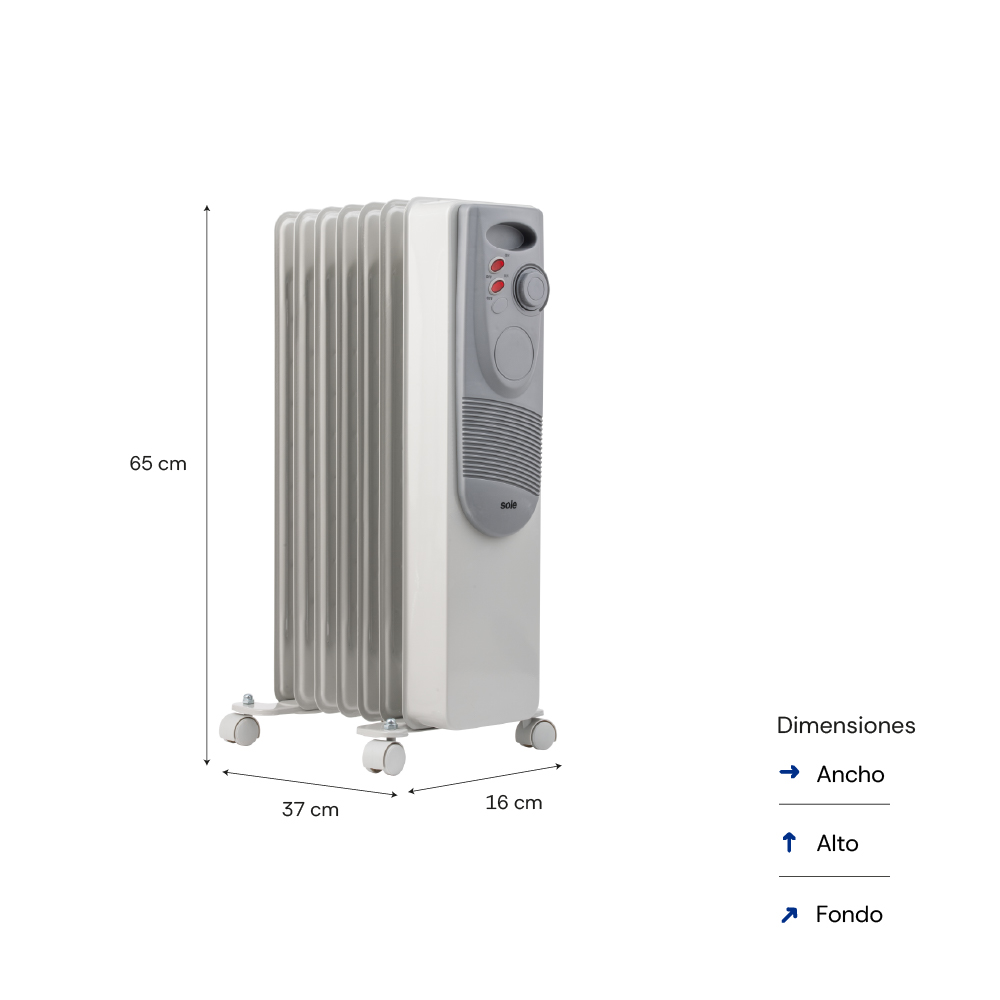ESTUFA DE ACEITE 1500W 7 CELDAS SOLE - 5