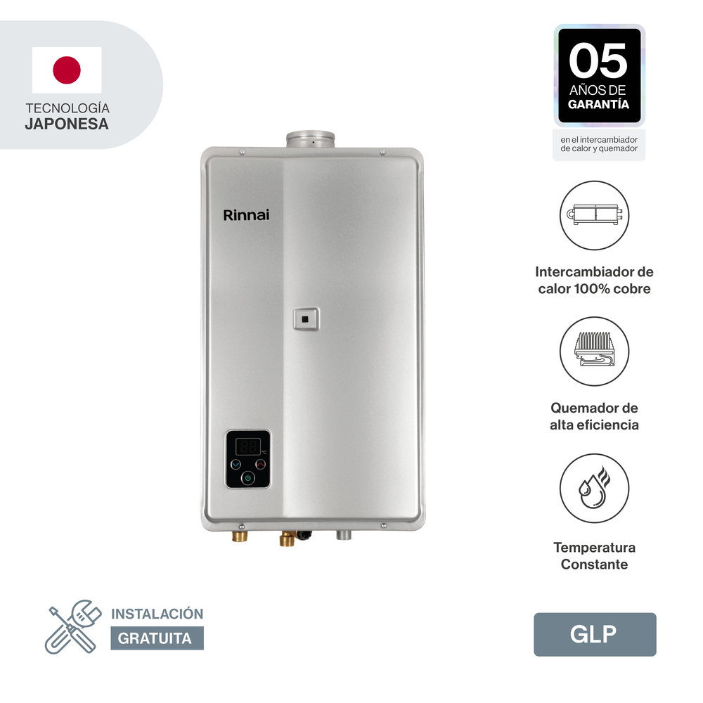 CALENTADOR A GAS GLP 23 LITROS RINNAI - 1