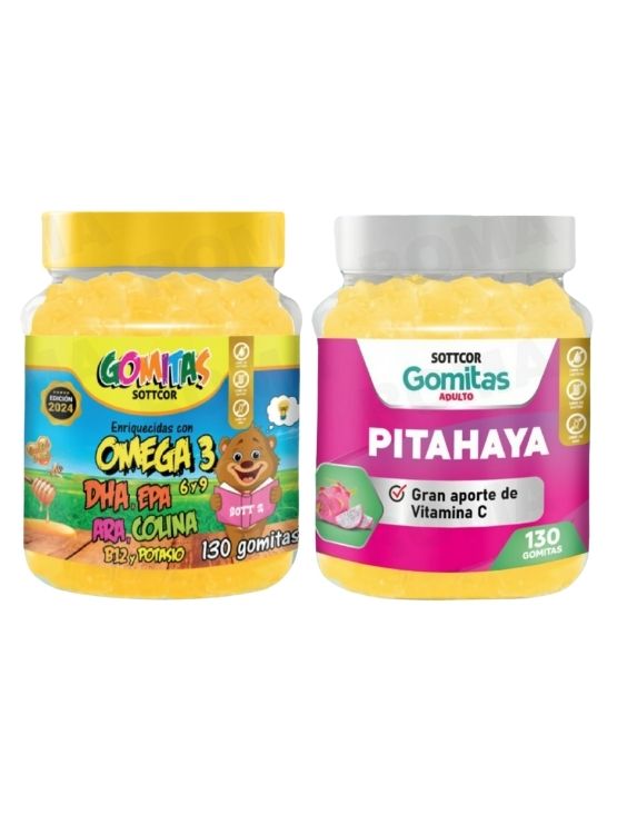 PACK 2 GOMITAS OMEGA 3 NIÑOS + PITAHAYA ADULTOS 130 UND - 1