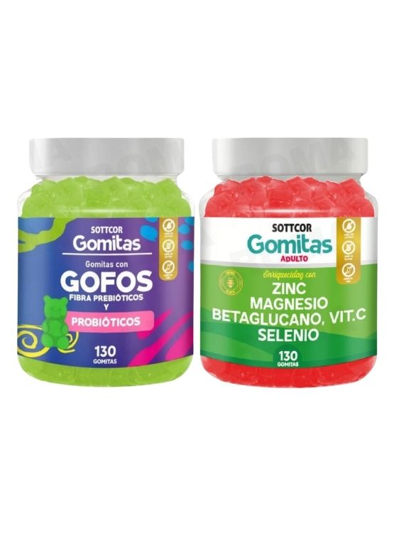 PACK 2 GOMITAS GOFOS PARA NIÑOS + ZINC ADULTO 260 UND - 1
