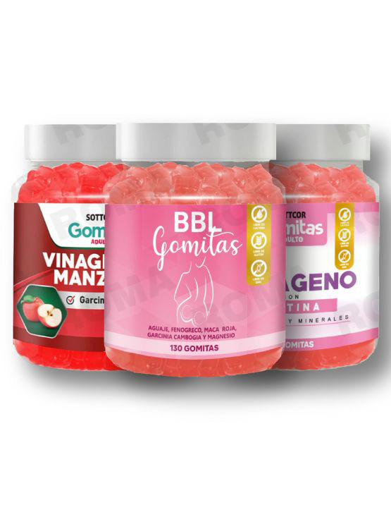 PACK GOMITAS BBL AGUAJE, GOMITAS VINAGRE DE MANZANA Y GOMITAS COLAGENO - 1