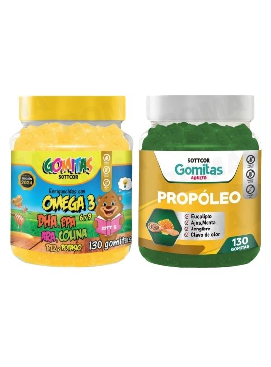PACK 2 GOMITAS OMEGA 3 NIÑOS + PROPOLEO ADULTO 260 UND - 1