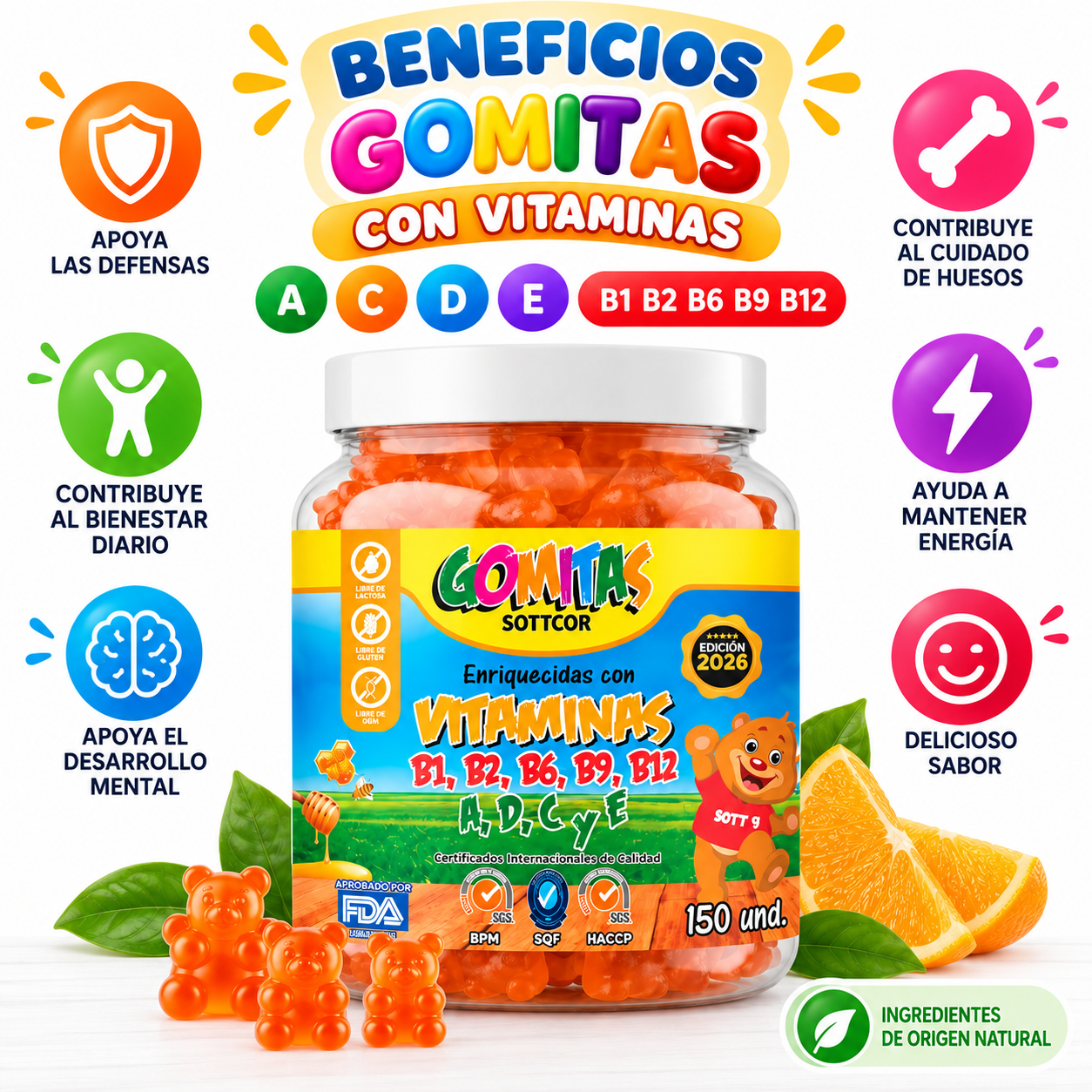 PACK 2 MULTIVITAMINAS NIÑOS 300 UND SOTTCOR LABS - 3