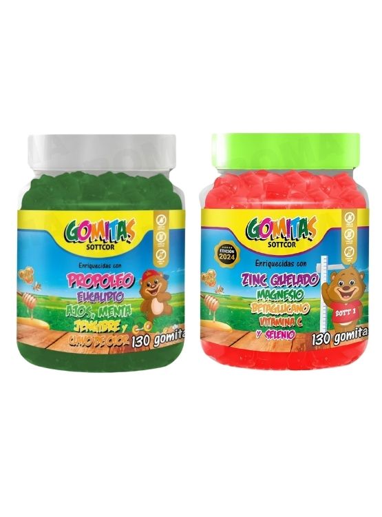 PACK 2 GOMITAS PROPÓLEO NIÑOS 130UND + GOMITAS ZINC NIÑOS 130UND - 1