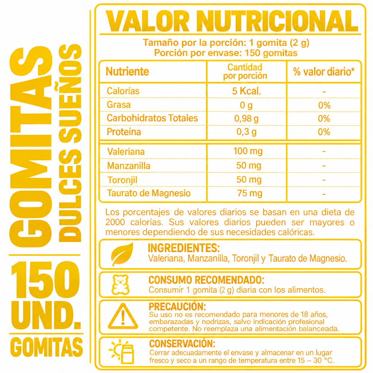 PACK 3 GOMITAS DULCES SUEÑOS CON VALERIANA 450 UND SOTTCOR LABS - 2