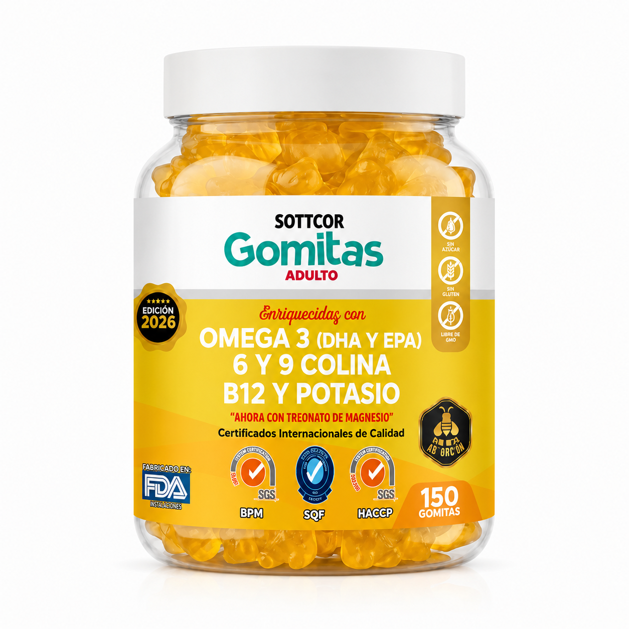 GOMITAS OMEGA 3 PARA ADULTOS 150 GOMITAS SOTTCOR LABS - 1