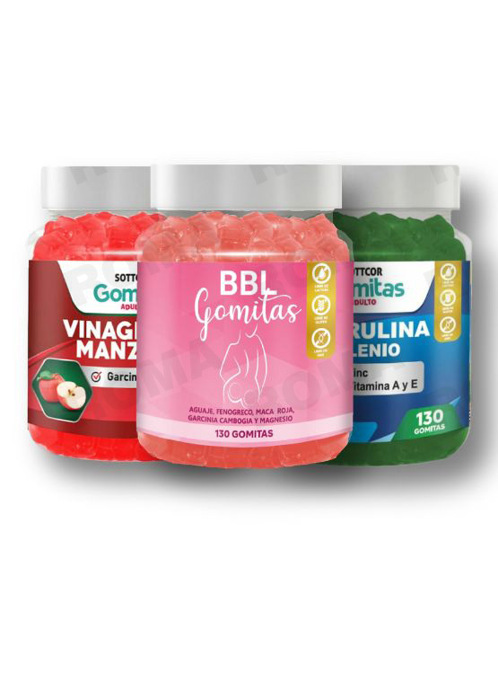 PACK GOMITAS BBL AGUAJE, GOMITAS VINAGRE DE MANZANA Y GOMITAS ESPIRULINA - 1