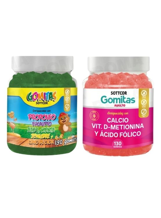 PACK 2 GOMITAS PROPÓLEO NIÑOS 130UND + GOMITAS CALCIO 130UND - 1
