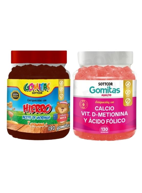 PACK 2 GOMITAS HIERRO NIÑOS + CALCIO ADULTOS 130 UND - 1