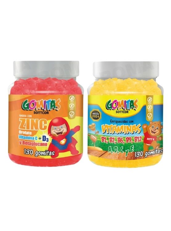 PACK 2 GOMITAS ZINC OROTATE NIÑOS 130UND + GOMITAS VITAMINAS NIÑOS 130UND - 1