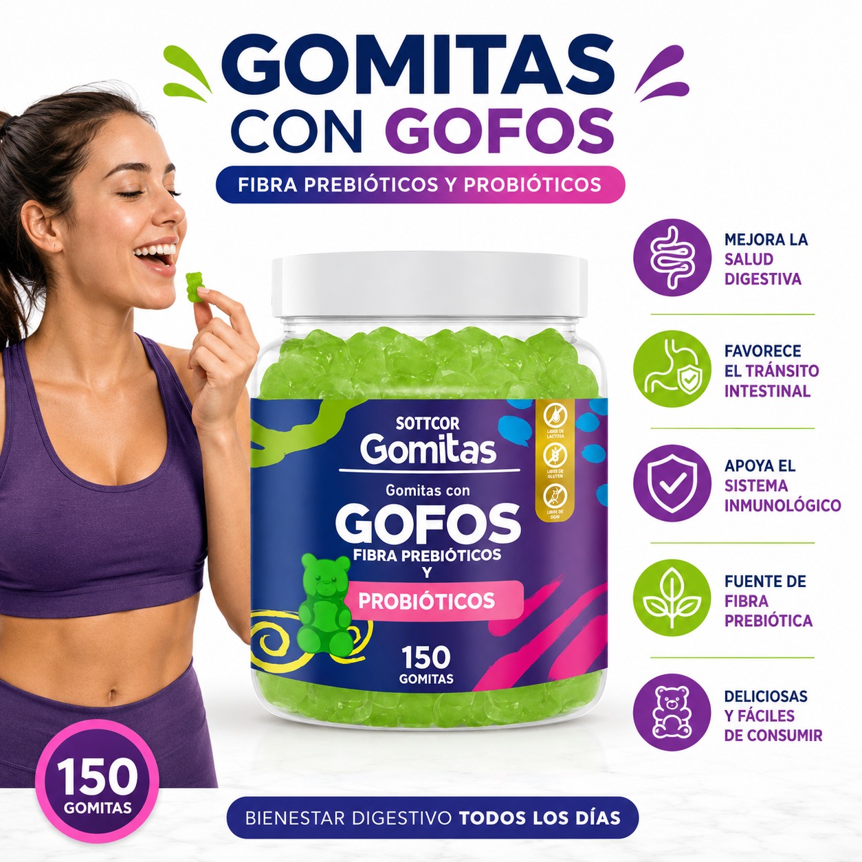PACK 2 GOMITAS GOFOS NIÑOS 300 GOMITAS SOTTCOR LABS - 2