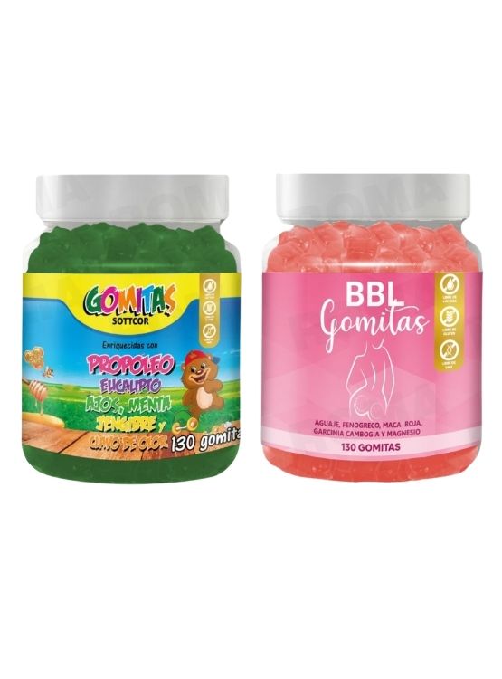 PACK 2 GOMITAS PROPÓLEO NIÑOS 130UND + GOMITAS AGUAJE BBL 130UND - 1