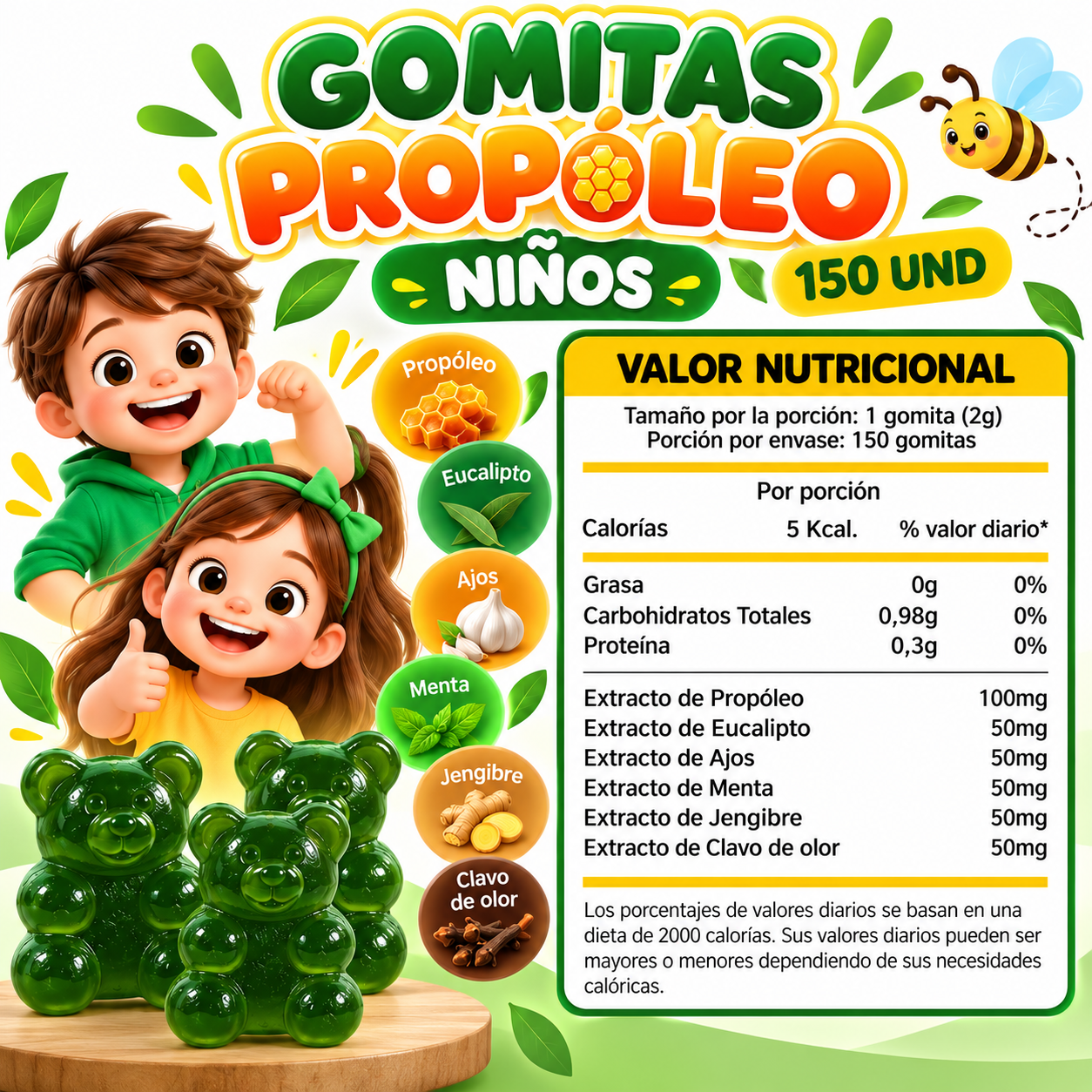 PACK 3 GOMITAS PROPÓLEO NIÑOS 450 GOMITAS SOTTCOR LABS - 2
