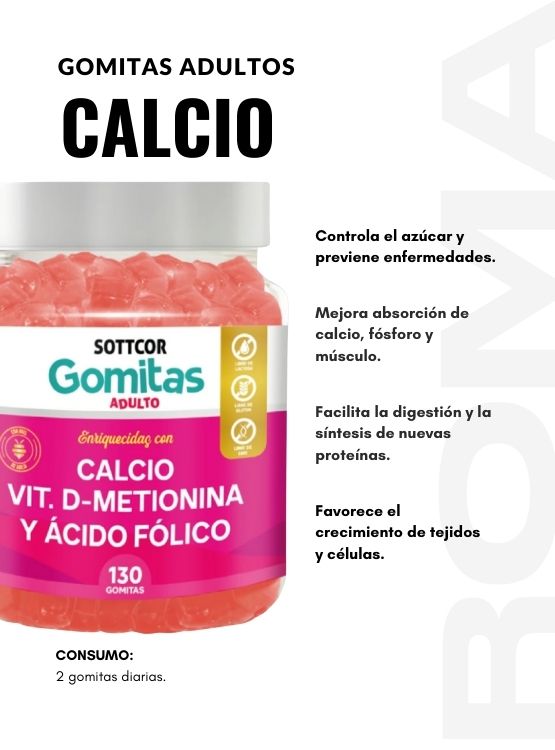 PACK 2 GOMITAS VITAMINAS PARA NIÑOS + CALCIO ADULTOS 130 UND - 3