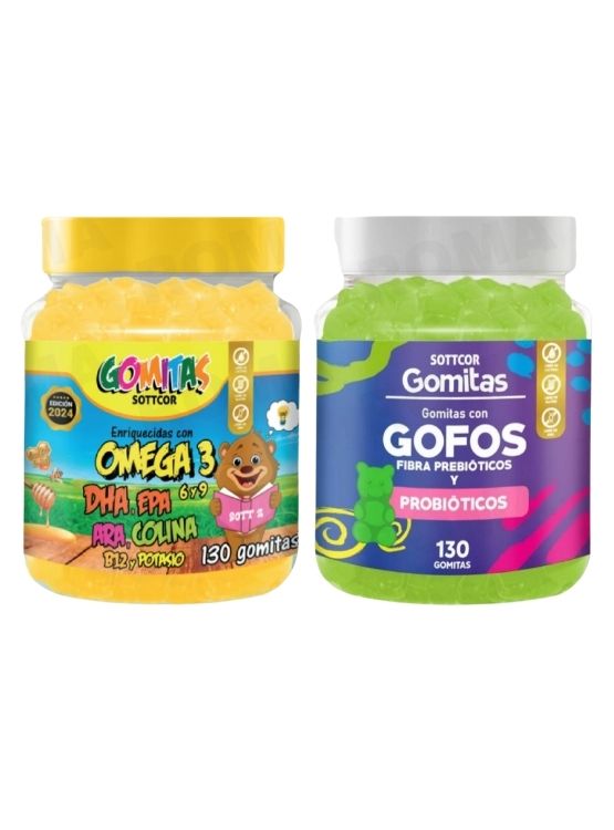 PACK 2 GOMITAS OMEGA 3 NIÑOS + GOFOS PARA NIÑOS 260 UND - 1