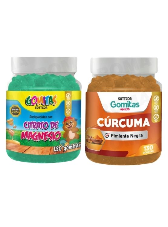 PACK 2 GOMITAS CITRATO DE MAGNESIO NIÑOS + GOMITAS CÚRCUMA 260UND - 1