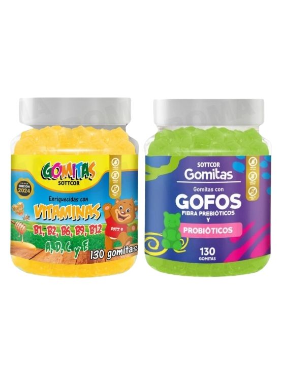 PACK 2 GOMITAS VITAMINAS PARA NIÑOS + GOFOS PARA NIÑOS 260 UND - 1