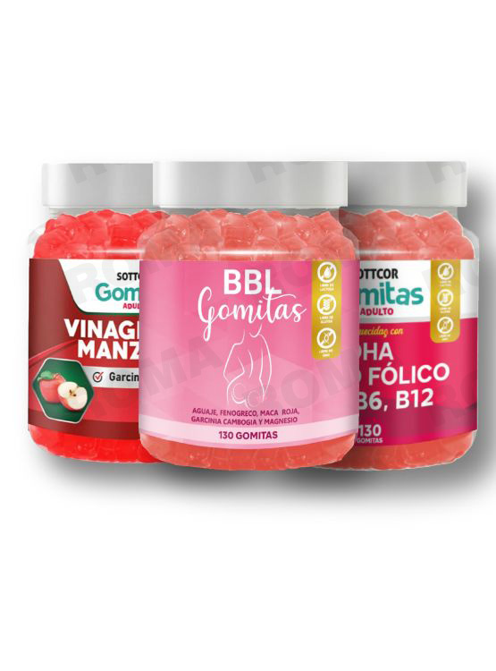 PACK GOMITAS BBL AGUAJE, GOMITAS VINAGRE DE MANZANA Y GOMITAS DHA - 1