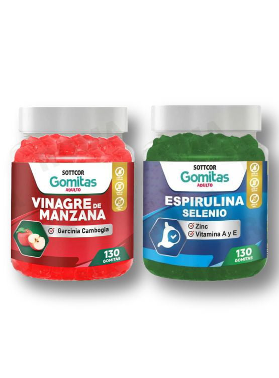 PACK GOMITAS VINAGRE DE MANZANA Y GOMITAS ESPIRULINA - 1