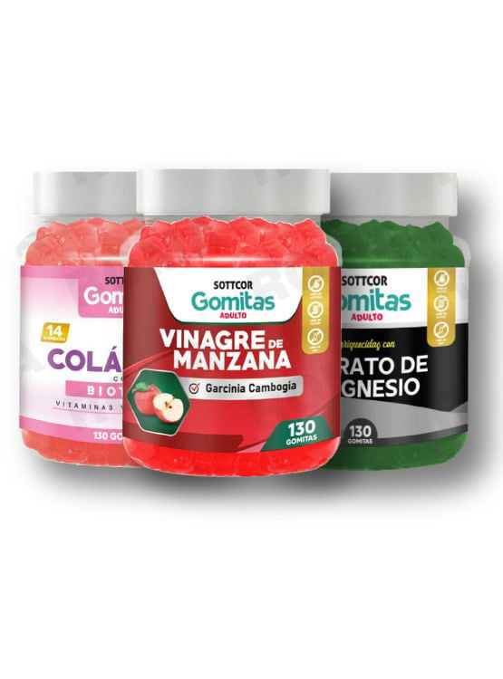 PACK GOMITAS VINAGRE DE MANZANA, GOMITAS COLAGENO Y GOMITAS CITRATO - 1