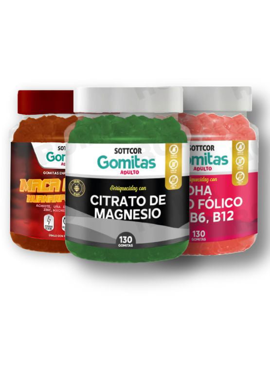 PACK GOMITAS CITRATO DE MAGNESIO, GOMITAS MACA NEGRA Y GOMITAS DHA - 1