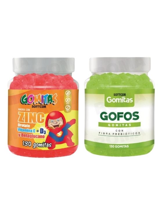 PACK 2 GOMITAS ZINC OROTATE NIÑOS 130UND + GOMITAS GOFOS 130UND - 1