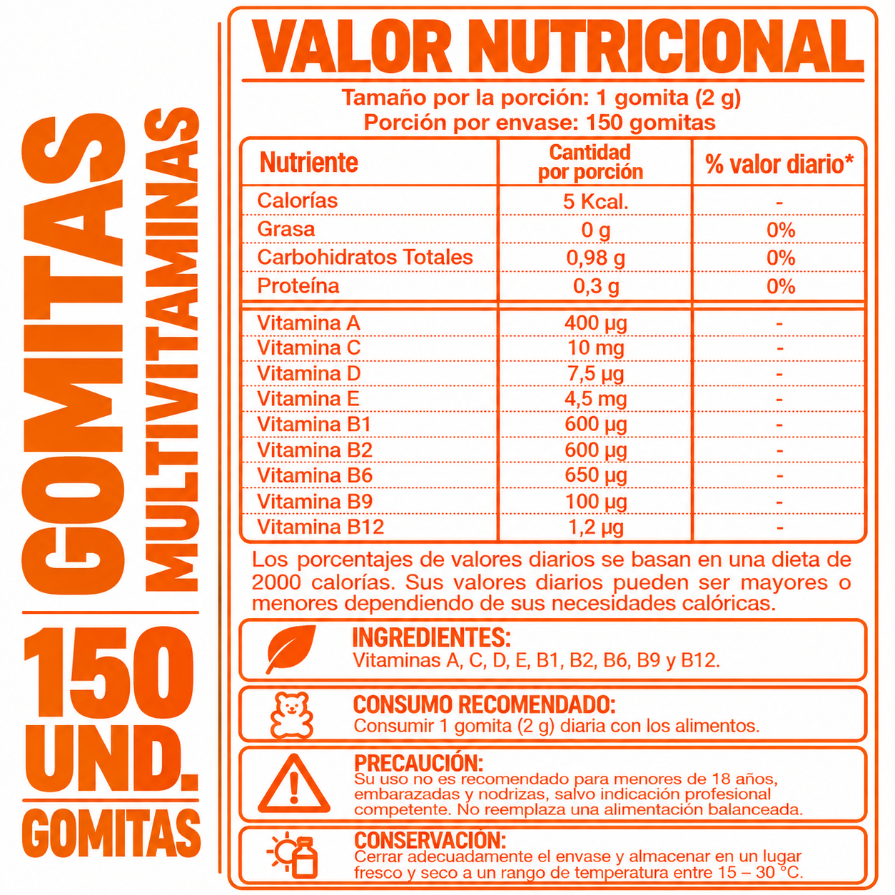 PACK 2 GOMITAS MULTIVITAMINAS 300 GOMITAS SOTTCOR LABS - 2