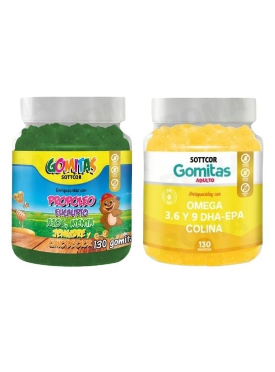 PACK 2 GOMITAS PROPÓLEO NIÑOS 130UND + GOMITAS OMEGA 3 130UND - 1