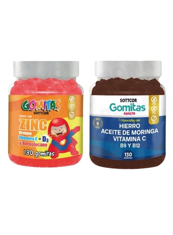 PACK 2 GOMITAS ZINC OROTATE NIÑOS 130UND + GOMITAS HIERRO 130UND - 1