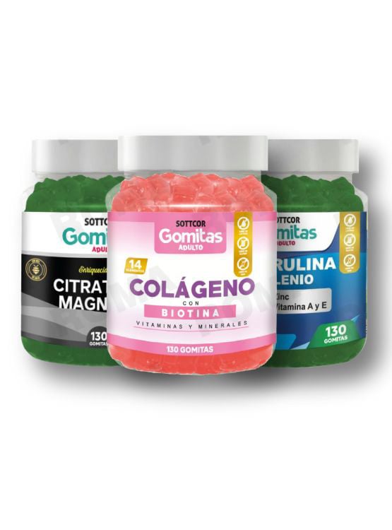 PACK GOMITAS COLAGENO,GOMITAS CITRATO DE MAGNESIO Y GOMITAS ESPIRULINA - 1