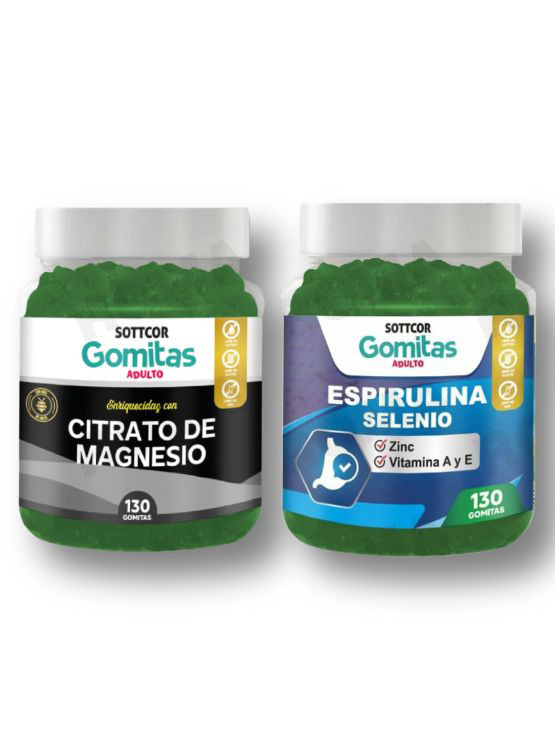 PACK GOMITAS CITRATO DE MAGNESIO Y GOMITAS ESPIRULINA - 1