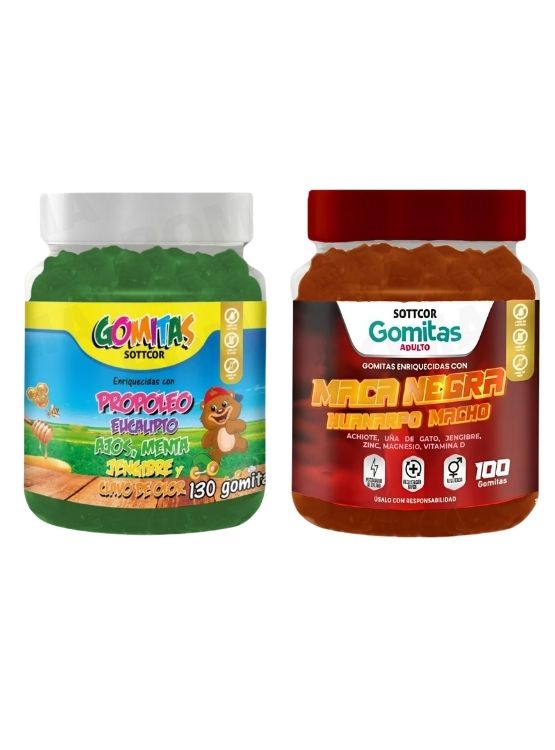 PACK 2 GOMITAS PROPÓLEO NIÑOS 130UND + GOMITAS MACA NEGRA 100UND - 1