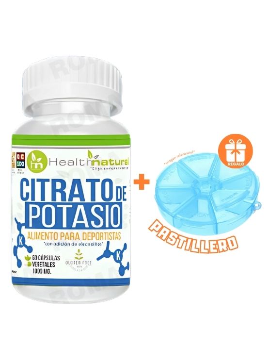 CITRATO DE POTASIO HEALTHNATURAL 1000MG + REGALO PASTILLERO - 1