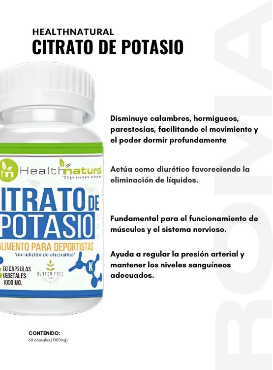 CITRATO DE POTASIO HEALTHNATURAL 1000MG + REGALO PASTILLERO - 2