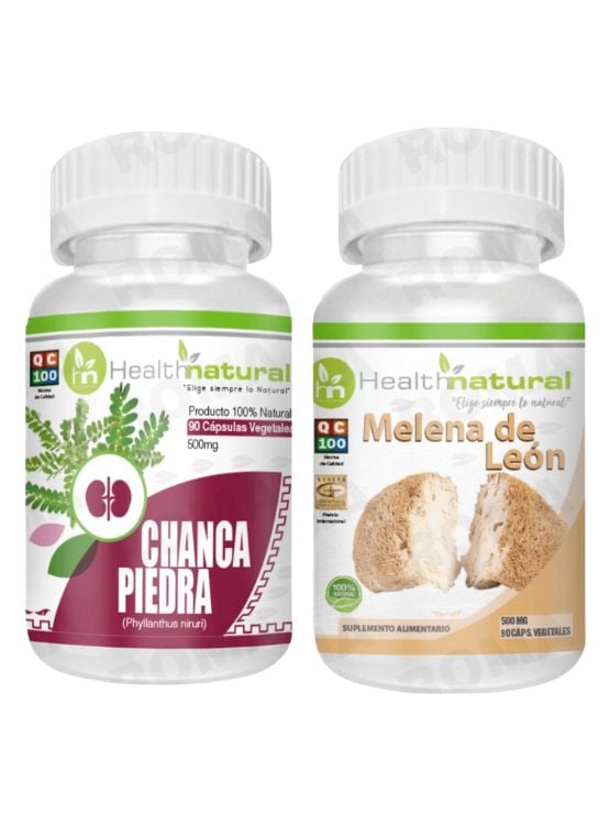 CHANCA PIEDRA HEALTHNATURAL 500MG + MELENA DE LEÓN HEALTHNATURAL 500MG - 1