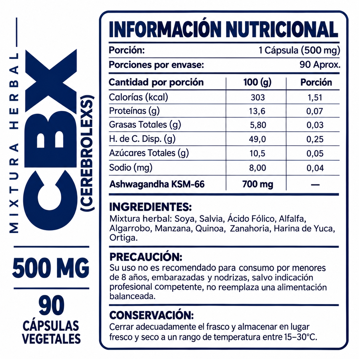 PACK 3 CEREBROLEXS (CBX) HEALTHNATURAL 1500MG - 2