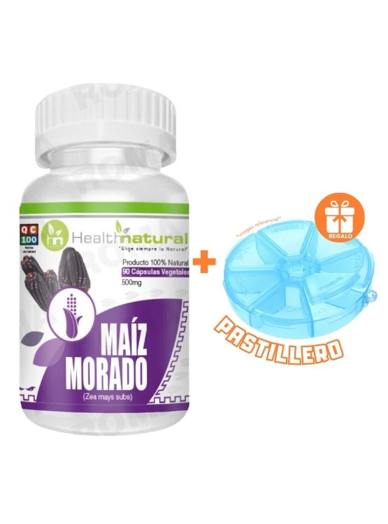 MAIZ MORADO HEALTHNATURAL 500MG + REGALO PASTILLERO - 1