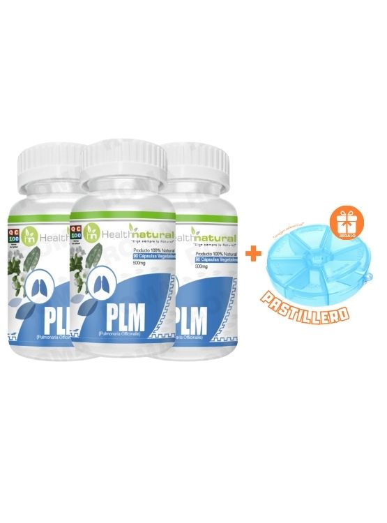 PACK 3 PLM(PULMONARIA) HEALTHNATURAL 1500MG + REGALO PASTILLERO - 1