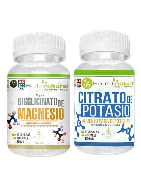 BISGLICINATO MAGNESIO HEALTHNATURAL + CITRATO POTASIO HEALTHNATURAL - 1