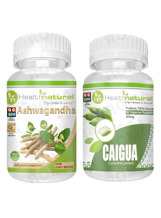 ASHWAGANDHA HEALTHNATURAL 500MG + CAIGUA HEALTHNATURAL 500MG - 1